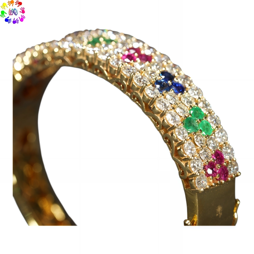 Vòng tay tứ quý Ruby kim cương, Sapphire và Emerald - Image 2