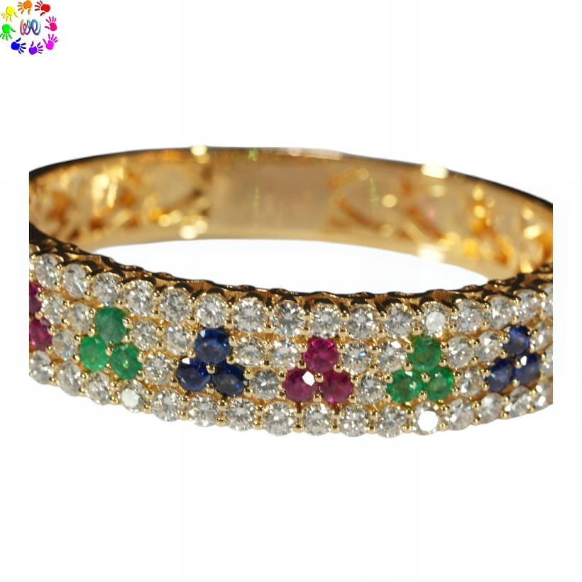 Vòng tay tứ quý Ruby kim cương, Sapphire và Emerald - Image 3