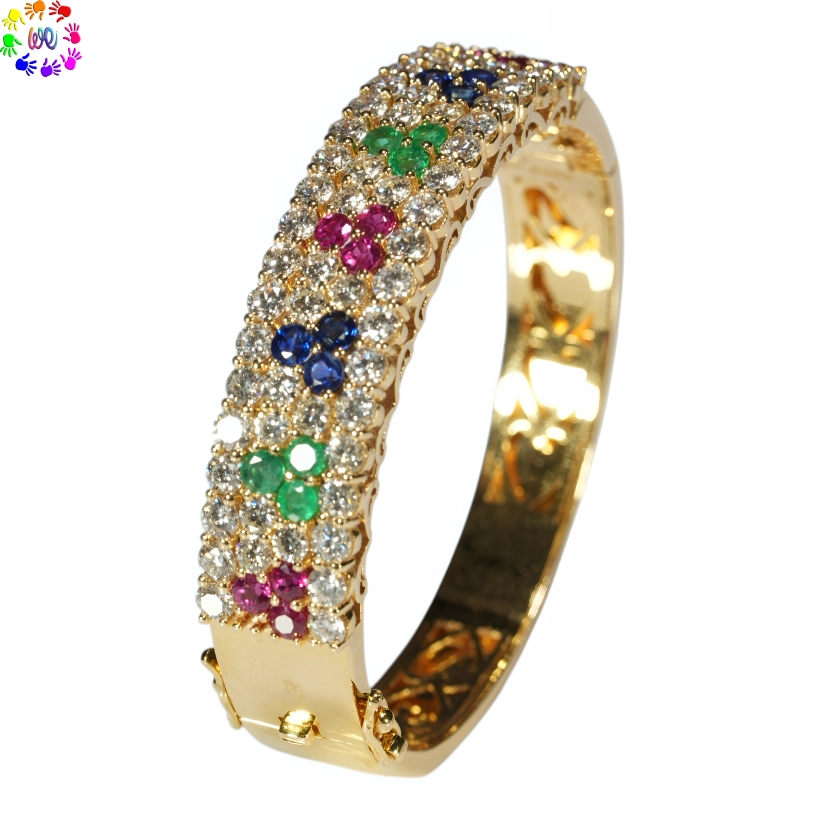 Vòng tay tứ quý Ruby kim cương, Sapphire và Emerald - Image 7