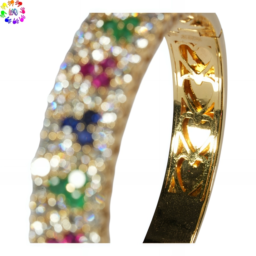 Vòng tay tứ quý Ruby kim cương, Sapphire và Emerald - Image 4