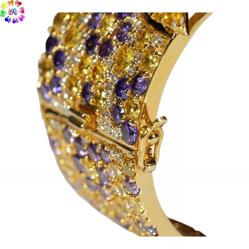 : Vòng tay kim cương thiên nhiên Amethyst, Saphire hình cái nơ - Image 6
