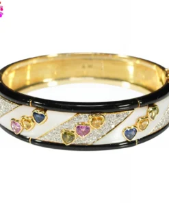 Vòng Tay Bangle Đá Quý Đa Sắc